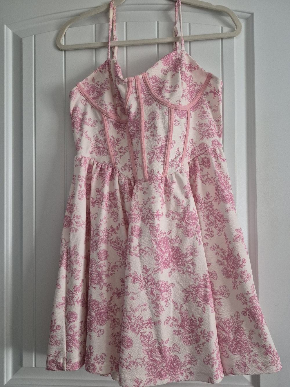 SHEIN Pink Floral Spaghetti-Strap Skater Nightgown